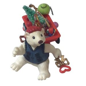 Mistletoe Magic 1998  “Bear Pulling Wagon” Ornament